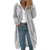 Ladies' Loose Comfortable Casual And Fashionable V-neck Long Sleeved Medium To Long Double-sided Plush Hooded Jacket