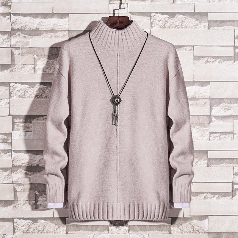 Roupas Tricot Masculino Cor Sólida Gola Alta Suéter de Gola Alta Suéter Masculino para Usar por Baixo
