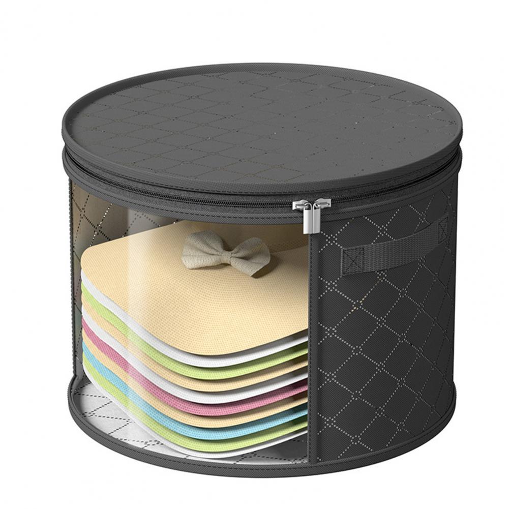 Transparent Hat Storage Bucket Cap Organizer Large Capacity Zipper Closure Dustproof Cowboy Hat Storage Box With Zipper Handle