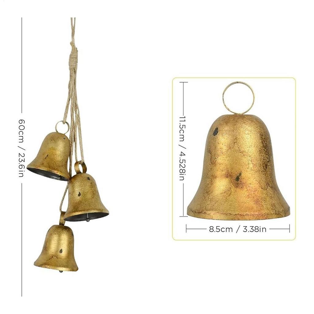 Christmas Bell Ornaments Party Decorations Rustic Holiday Decor Gold Vintage Christmas Bells Tree Ornaments For Outdoor Window