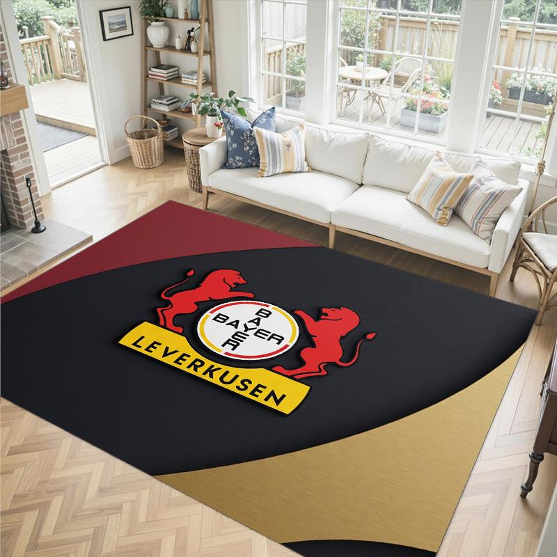Bayer Leverkusen Football Design Crystal Velvet Carpet Cozy Non?Slip Printed Rug For Bedroom Living Room Entrance
