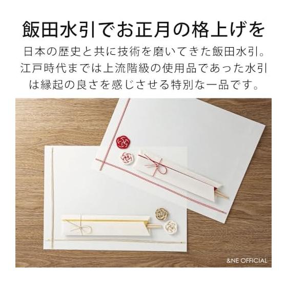 andNE (&NE) Iida Mizuhiki Table Setting Set - Platinum - Hare To Ke - Made In Japan - Paper - Placemat, Chopsticks, Chopstick Rest - Celebration
