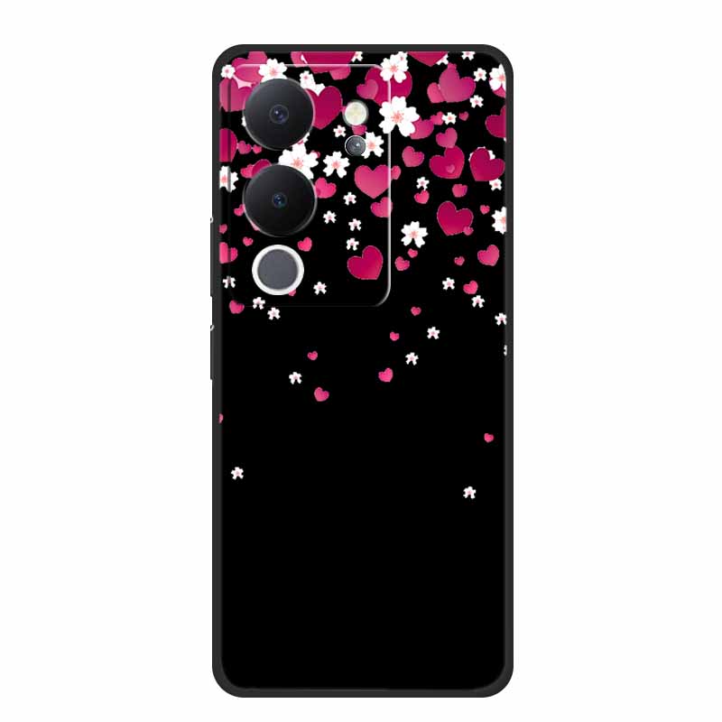 Funda For Vivo V30 Lite Case Cute Cartoon Cat Black Silicone Shockproof Soft Phone Cases For Vivo V30 Lite Back Cover Case Bag