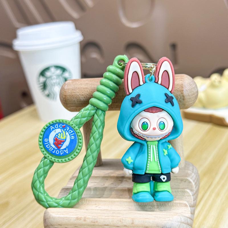 LABUBU Tlukot Srdce Makronka Slepá Krabička Klíčenka - POPMART Bubble Mart Série Vinylová a Plyšová Panenka