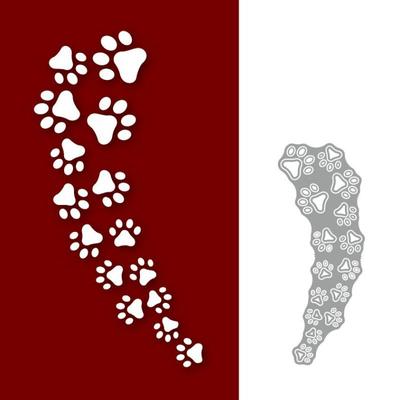 Animal Footprint Background Metal Stencil Embossing Cutting Dies for Diy Scrapbooking Paper Stamps for Card Embossing Craft Decor