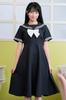 A&TCollection Kami Girls' School Elementary School Uniform, Navy Blue Sailor Suit, Size M, Women's Cosplay Costume
