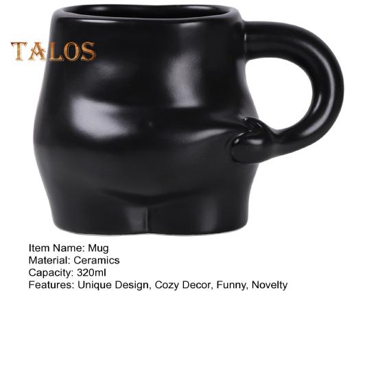 Caneca de café Fat Belly 320ml Caneca de cerâmica fofa Engraçada Artesanal Café da manhã Xícaras de chá Novidade Talheres Presentes de inauguração de casa