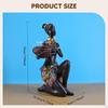 African Sculpture Decorative Figurine Tea Light Candle Holder Tabletop Ornament for Desk Entryway