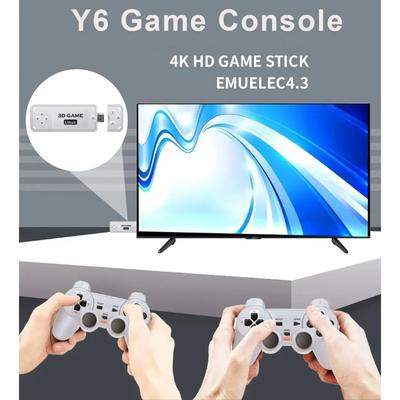 Y6 2,4G Wireless Game TV Stick Retro PS1 Familie 4K HD Tragbare Videospielkonsole Unterstützt Multiplayer 10000 Spiele