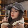 Winter Curly Plush Warmth Peak Cap Cute Baseball Caps Unisex Accessories Sporty Style Color-block Design Minimal Style 56-60cm