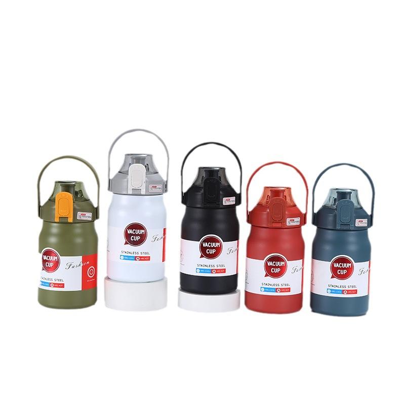 Steel Thermos Cup Outdoor Big Cap Sports Kettle Portable Portable Spring Straw Cup Durable Durable Useful Useful