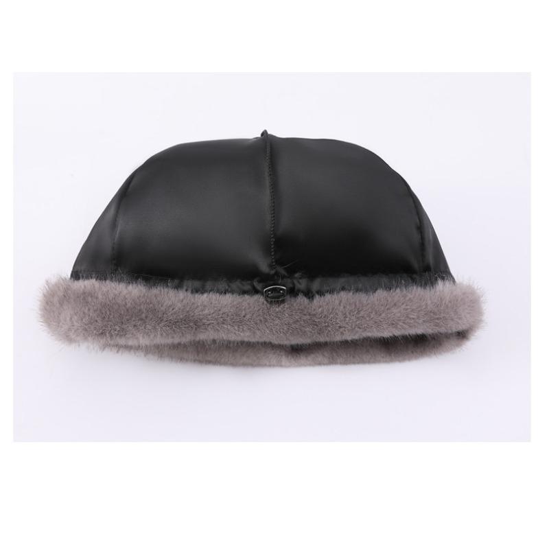 Big Head Circumference Black Beret Female Winter New Trendy Face Small Mink Hair Hat Octagonal Hat Cloud Hat Milliner
