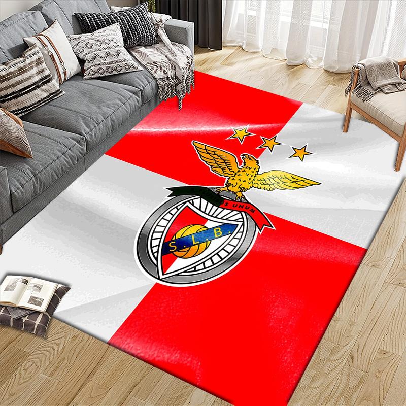 Sport Lisboa e Benfica2 Flannel Pattern Square Carpet,Area Rug,Carpet Rug for Living Room Bedroom Sofa Playroom Decor,Non-slip Floor Mat