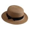 Women's Wide-Brim Straw Fedora: Sun Protection, Summer Vacation Beach Hat with Bow