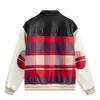 Li-Ning Comfortable Casual Simple Polo Neck Loose Single Breasted Long Sleeve Cotton Jacket Men Jacket Red Plaid AJMV045-1