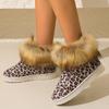 Fox Fluffy Snow Boots, Women's Cotton Boots, Plush Thermal Women's Shoes, Winter Mid-low Cotton Shoes