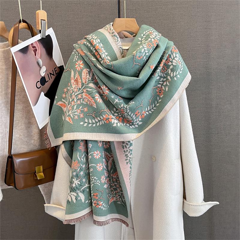 Luxury Brand Autumn Cashmere Pashmina Shawl Lady Wrap Warm Winter Scarves Design Print Female Foulard  Stoles Scarf