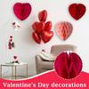 15cm Valentine's Day Party Decoration Heart-shaped Honeycomb Ball Hanging Ornament