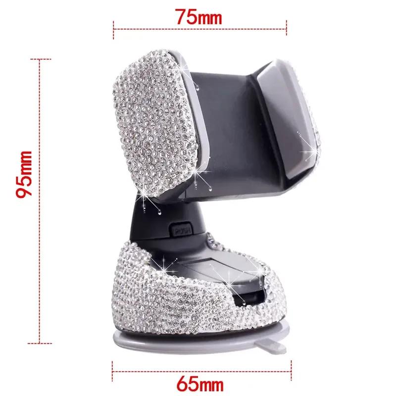 Elegant Rhinestone Car Phone Holder Universal Rotatable Secure Perfect for Easy Navigation and Style Interior Woman Accessories