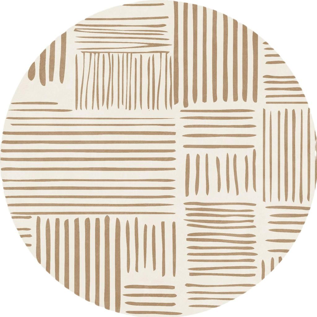 Round Faux Cashmere Wabi-Sabi Rug for Living Room, Bedroom, or Office