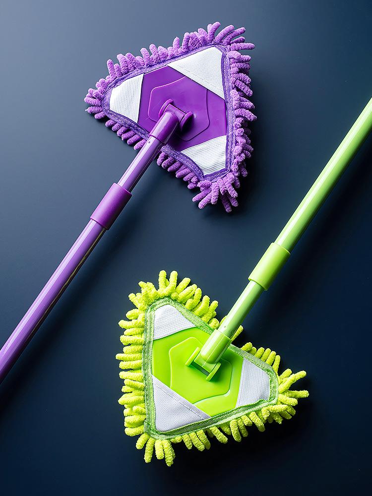 Compact Telescopic Triangular Mini Mop for Ceiling and Car Cleaning
