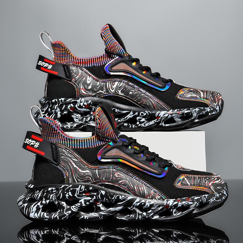 2023 Autumn Men's Tide Sports Shoes with 3D Printed Outsole, Super Light, High Sole, Size 46