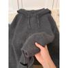 100% Wool Grey Pullover Hoodie - Women's Thickened Cashmere Base Layer, Autumn/Winter.