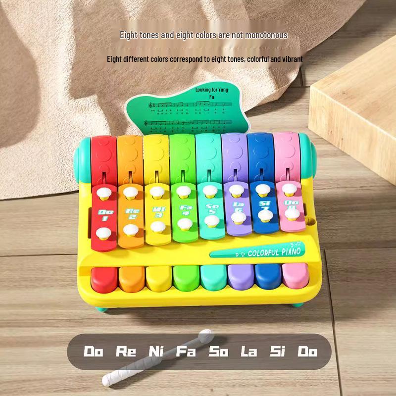 Multi-Functional Eight-Tone Baby Piano Chime - Early Education Musical Toy for Toddlers
