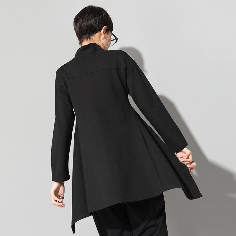 European & American Trendy Women's Slimming Long-Back Shirt - Autumn/Winter Versatile Style