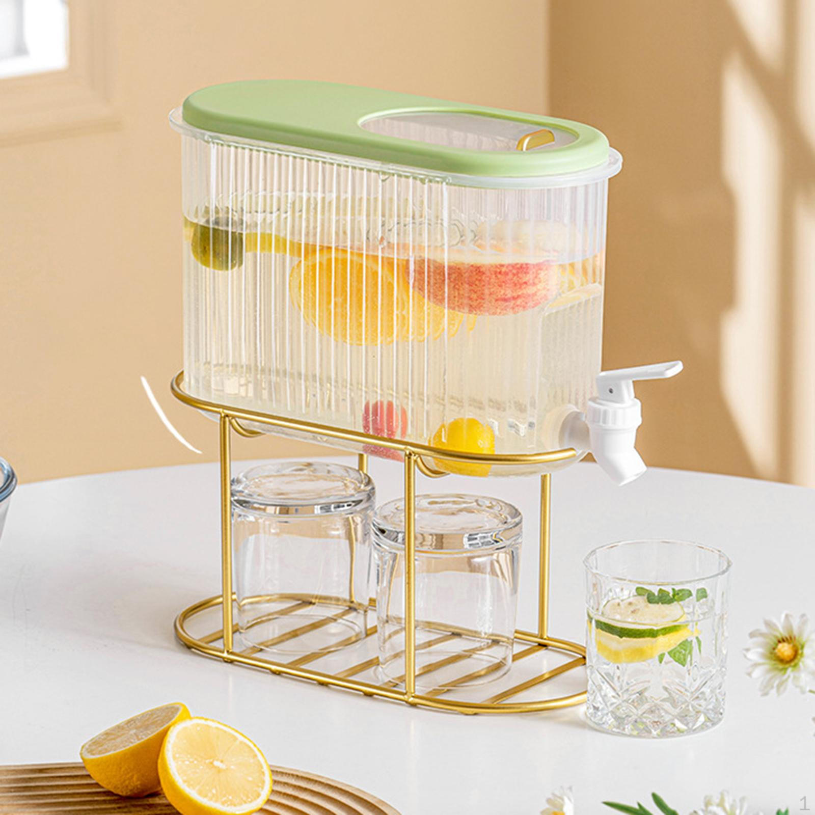 

Диспенсер для напитков со льдом 4 л, бутылка для лимонада, кувшин для смешанных напитков с железной рамой, холодный для