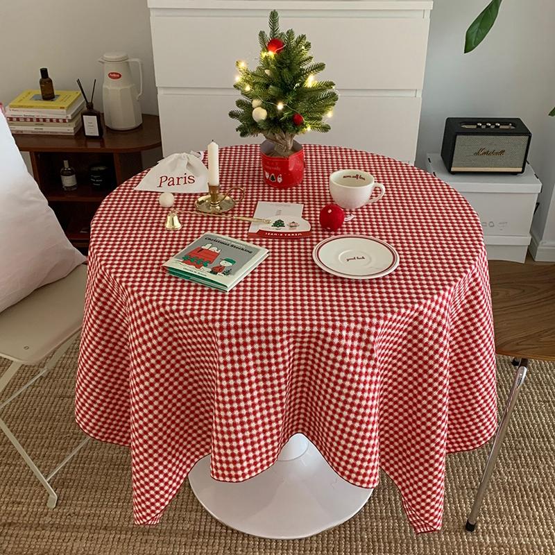Christmas Tablecloth Xmas Red Green Tartan Buffalo Plaids Table Cloth Cover Kitchen Dining Party Holiday Farmhouse Decoration