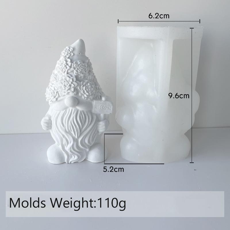 

Christmas Ornament Silicone Candle Mold DIY Faceless Santa Claus Making Plaster Epoxy Resin Candle Molds Home Decor Craft Gifes