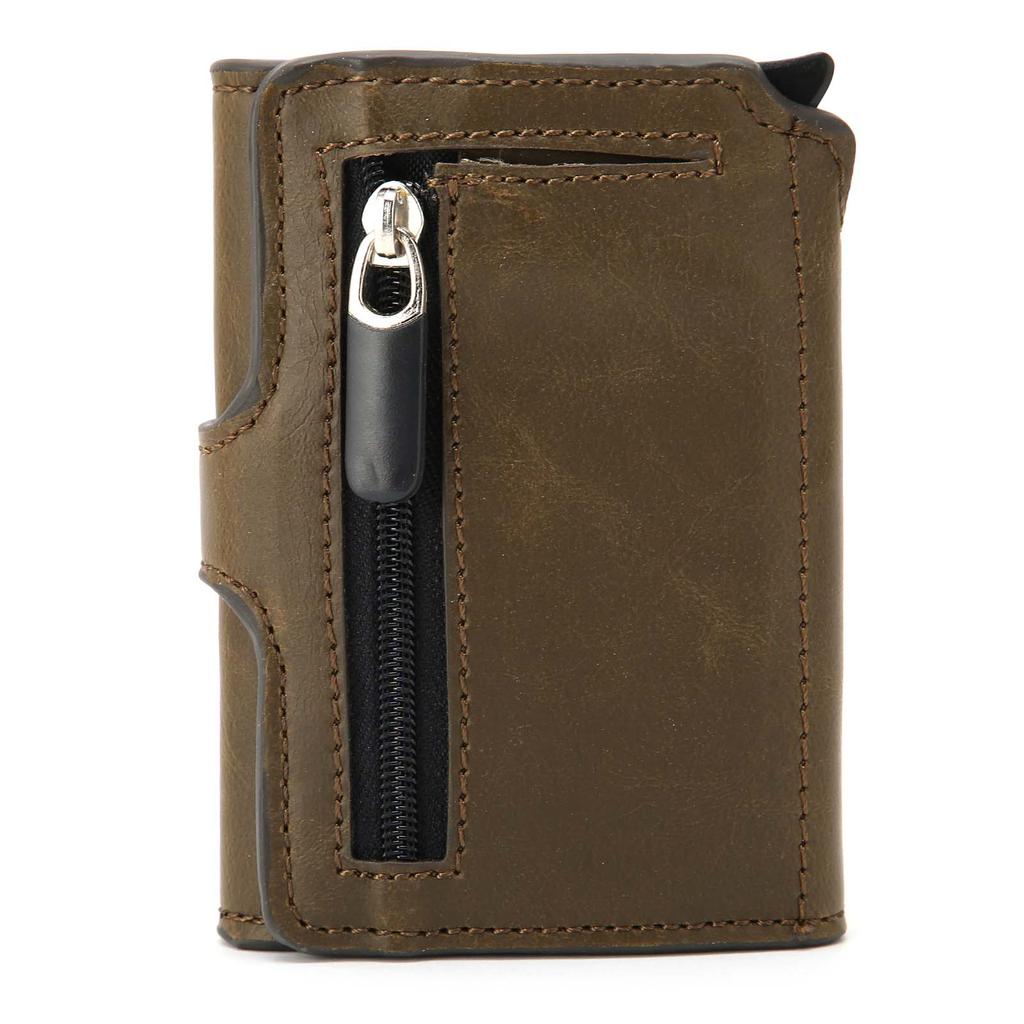 Automatic Popping Business Card Holder AntiDegaussing Credit Card Case Bag Gift(Coffee x 59#)