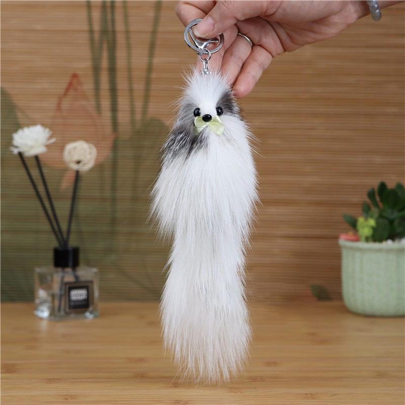 Cute Plush Fox Fur Keychain - Baby Fox Pendant & Cartoon Doll Bag Charm