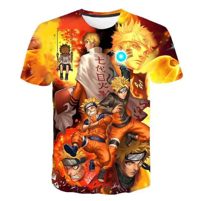 New Naruto Cartoon Character 3D Digital Printed Men's Cartoon T-shirt