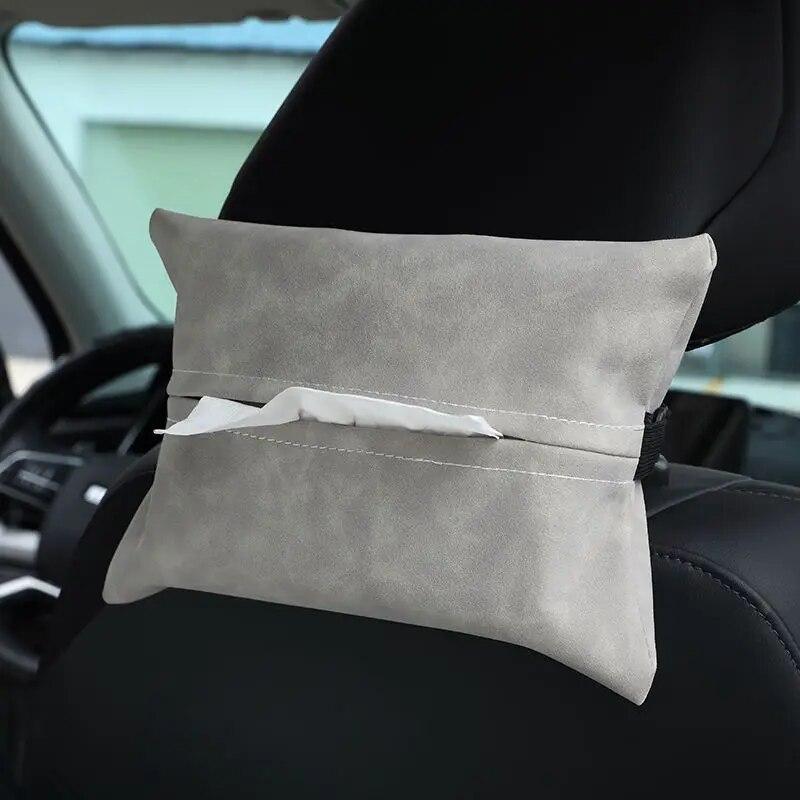 Hanging PU Leather Tissue Box Holder for Car Home Office Chic Restaurant Dining Table Napkin Dispenser Bathroom Paper Holder