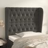 vidaXL Headboard with Ears Dark Grey 93x23x118/128 Cm Velvet