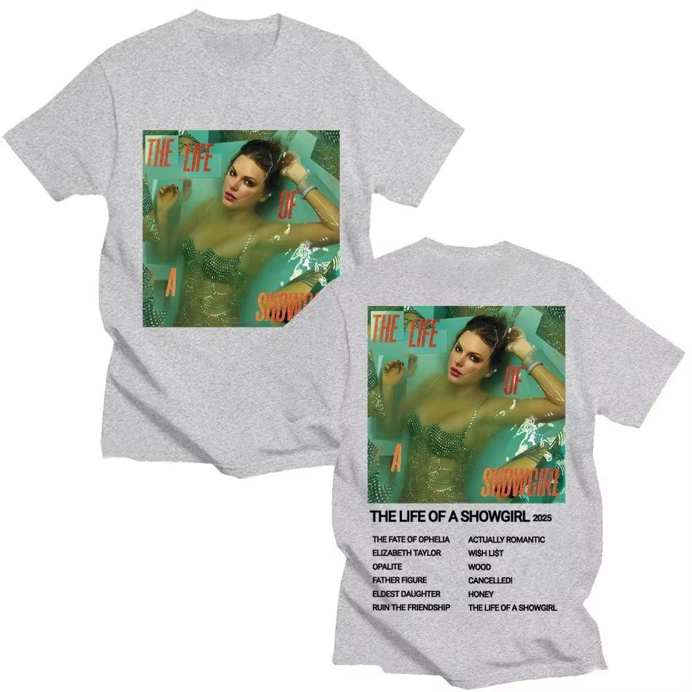 The Life of A Showgirl 2026 New Album T Shirt Men's Women Fashion Vintage T-shirts Casual Cotton  Oversized T-shirts  Lightweight Breathable Clothes