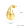 Trend Inlaid Zircon Stainless Steel Water Drop Earrings Women's High-end Light Luxury 18K Earrings