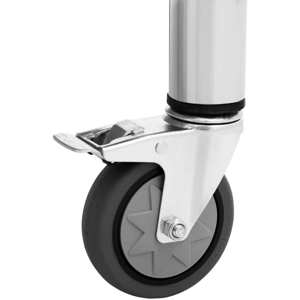 Metal Catering Table On Wheels with a Shelf STEEL 70 X 100 Cm