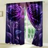 2 Pcs Teardrop rose print curtains,suitable for bedroom,living room kitchen decoration,home decoration,window decoration