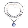 3Pcs Boho Creative Blue Turkish Lucky Evil Eye Pendant Choker Necklace for Women Irregular Bead Chain Y2K Jewelry Accessories