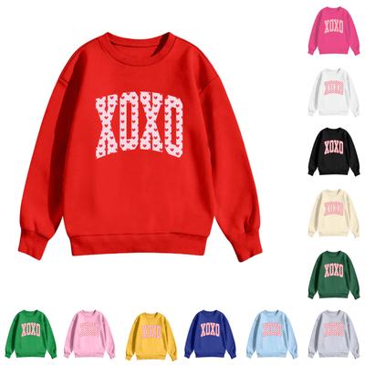 Children's Casual Round Neck Printed Pullover Long,sleeved Hooded Sweatshirt Top