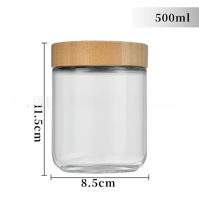 Glass Jars with Airtight Lid 300/500/750ml Night Oats Container with Bamboo Lids Glass Snack Storage Salad Jars ,Yogurt, Sugar