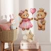 Couple Bears Love Balloons Wall Sticker for Bedroom Living Room Shop Background Removable Self-Adhesive Decoration