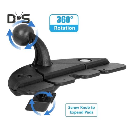 C.D Slot Car Phone Mount 360 Degrees Rotating Clip Holder with Anti-Slip Pad Universal Smartphone Holder for Samsung/MP3