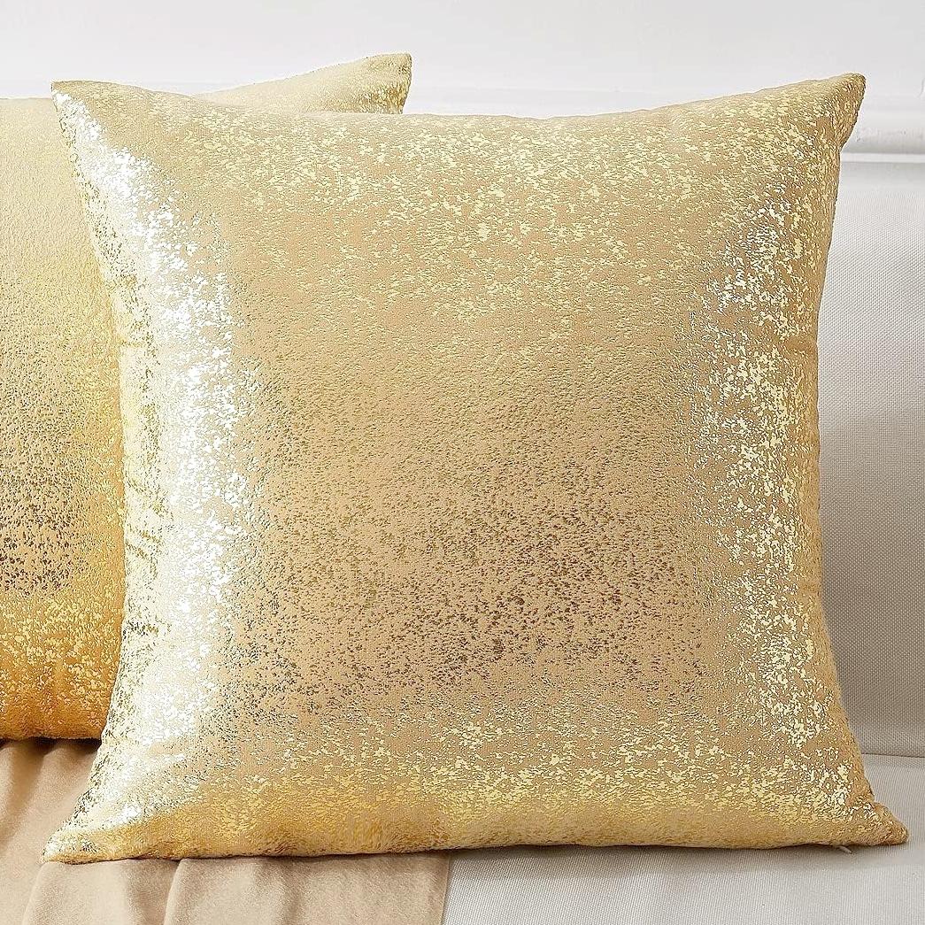 1 stuks decoratieve kussensloop goudfolie fluwelen kussenhoes 45x45 50x50 zachte decoratieve kussenhoes voor bank woonkamer kamerdecoratie 50x50cm