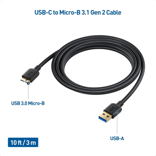 Cable Matters Micro USB Cable Micro USB 3.0 Cable USB Micro B Cable 3m Compatible with HDD/SSD External Drive