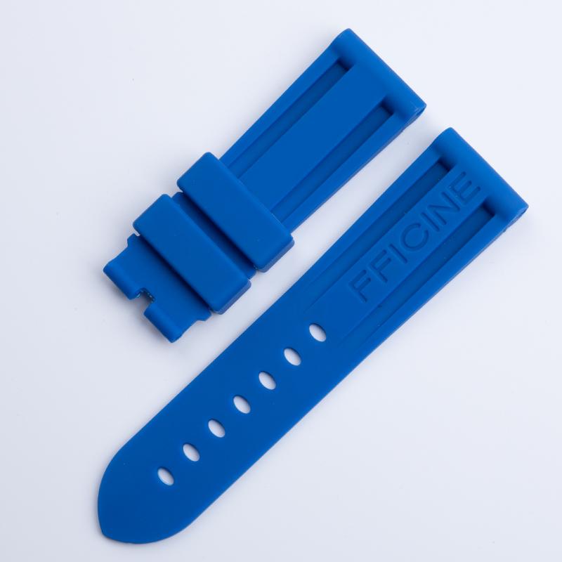 24mm Soft Top Quality Colorful Rubber Watchband For Panerai Strap Black Green Blue Red Band Butterfly Buckle Sport Waterproof