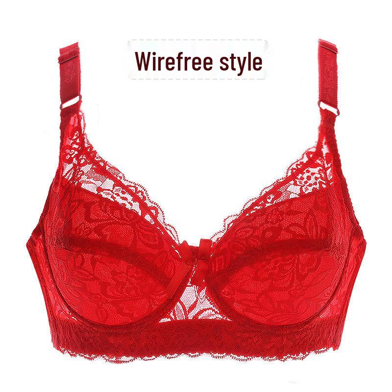 Plus Size Wireless Push-Up Lace Bra - Comfortable Support for Women